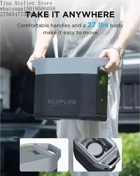 Portable Power Station - EcoFlow Delta2 ポータブル電源用、追加バッテリー、新デザイン、純正弦波インバーター、MPPTコントローラー、ソーラーパネル、車載用電源。