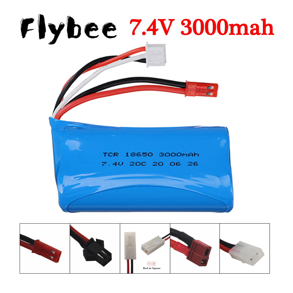 Lithium Battery 12V - 7.4 v,3000 mah,18650 li-ionリモートコントロール,車,ボート,おもちゃの部品,2s,7.4 v,3000 mahバッテリー,jst/t/smiyaプラグ用