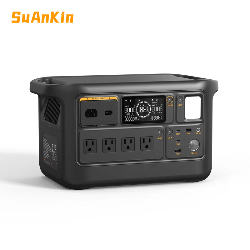 Portable Power Station - 急速充電対応、1500W/1800Wの出力、持ち運び可能なポータブル電源、エネルギー貯蔵バッテリー、キャンプ用ソーラー発電機。