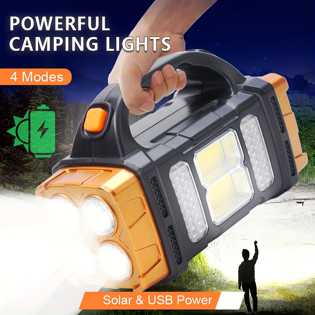 Solar Generator - 新しいアップグレード充電式ハイパワーソーラー LED 懐中電灯電源銀行付き防水多機能ハンドランプ屋外用