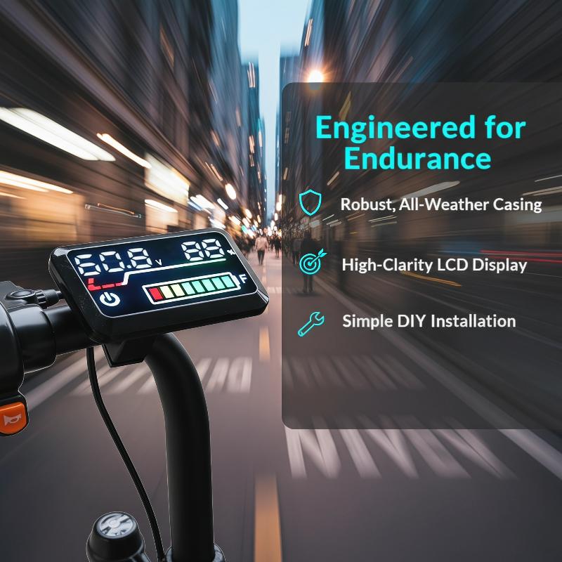 Energy Monitor Meter - 高精度電圧計、デジタルバッテリー残量表示器、48V-72V対応、電動スクーター、オートバイ、電動自転車、自動車用電源表示装置、1個