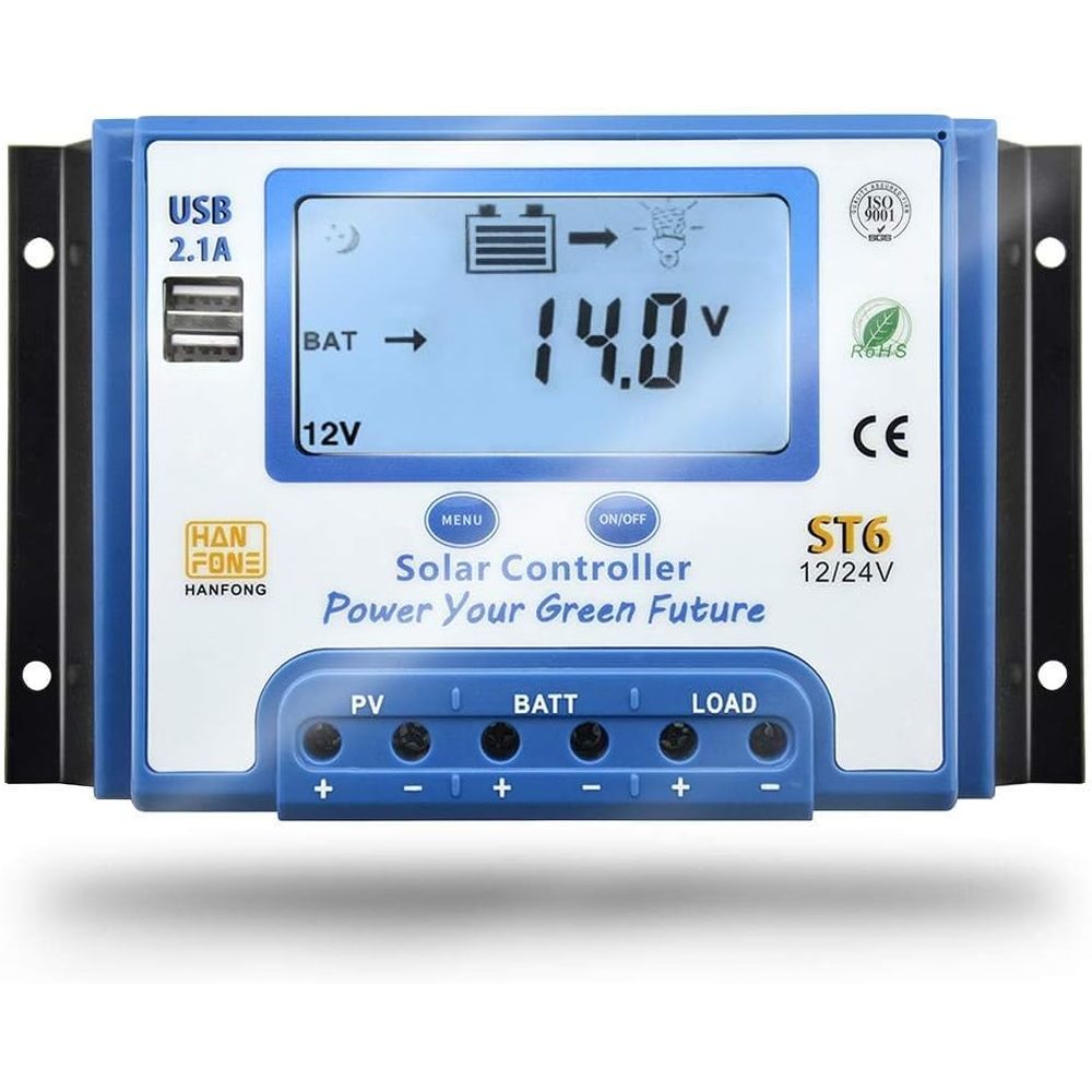 60A ソーラー充電コントローラー 12V/24V 自動電圧 - Charge Controller Solar のレビューと価格