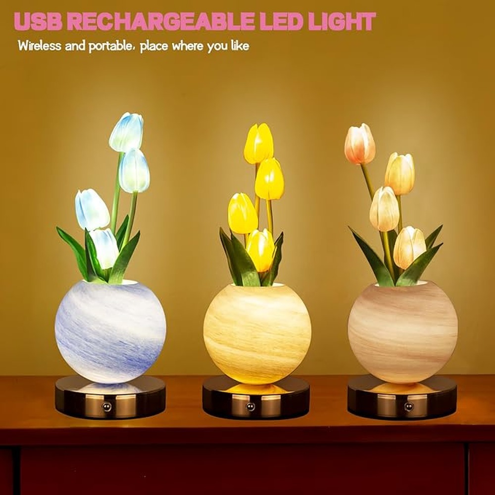 トレンド感あふれる「ランパラ・デ・アネス」テーブルランプ。花 - Solar Lamp のレビューと価格