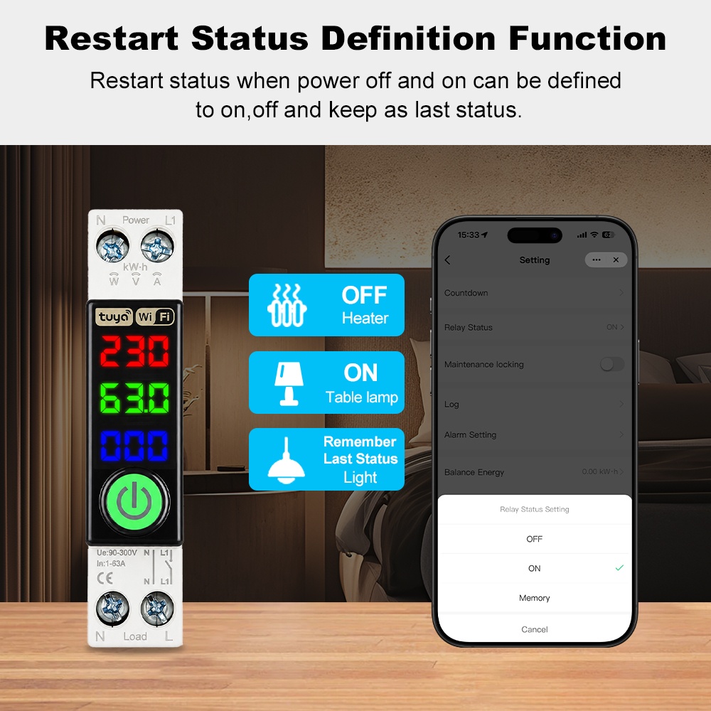 マンホットWiFiサーキットブレーカーLEDディスプレイ電力 - Energy Monitor Meter のレビューと価格
