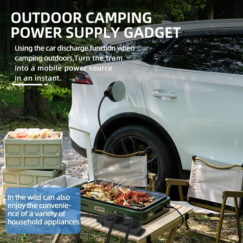 ポータブル16A 4KW電気自動車EV充電器V2Lケーブルサ - Outdoor Power Station のレビューと価格