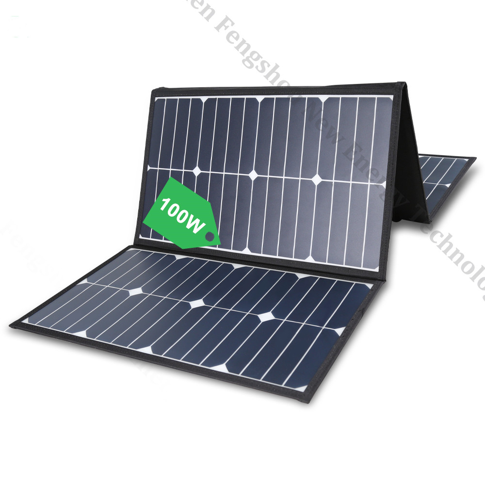 ポータブル 100 ワット折りたたみ式ソーラーパネル充電器キ - Solar Panel のレビューと価格