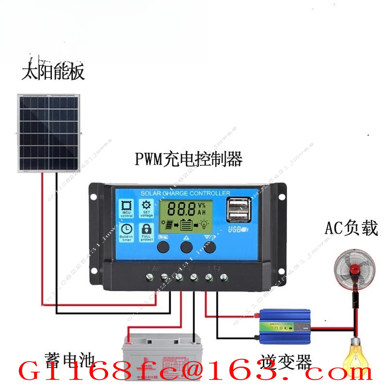 LCDディスプレイ付きPWMソーラー充電コントローラー、デュ - Charge Controller Solar のレビューと価格
