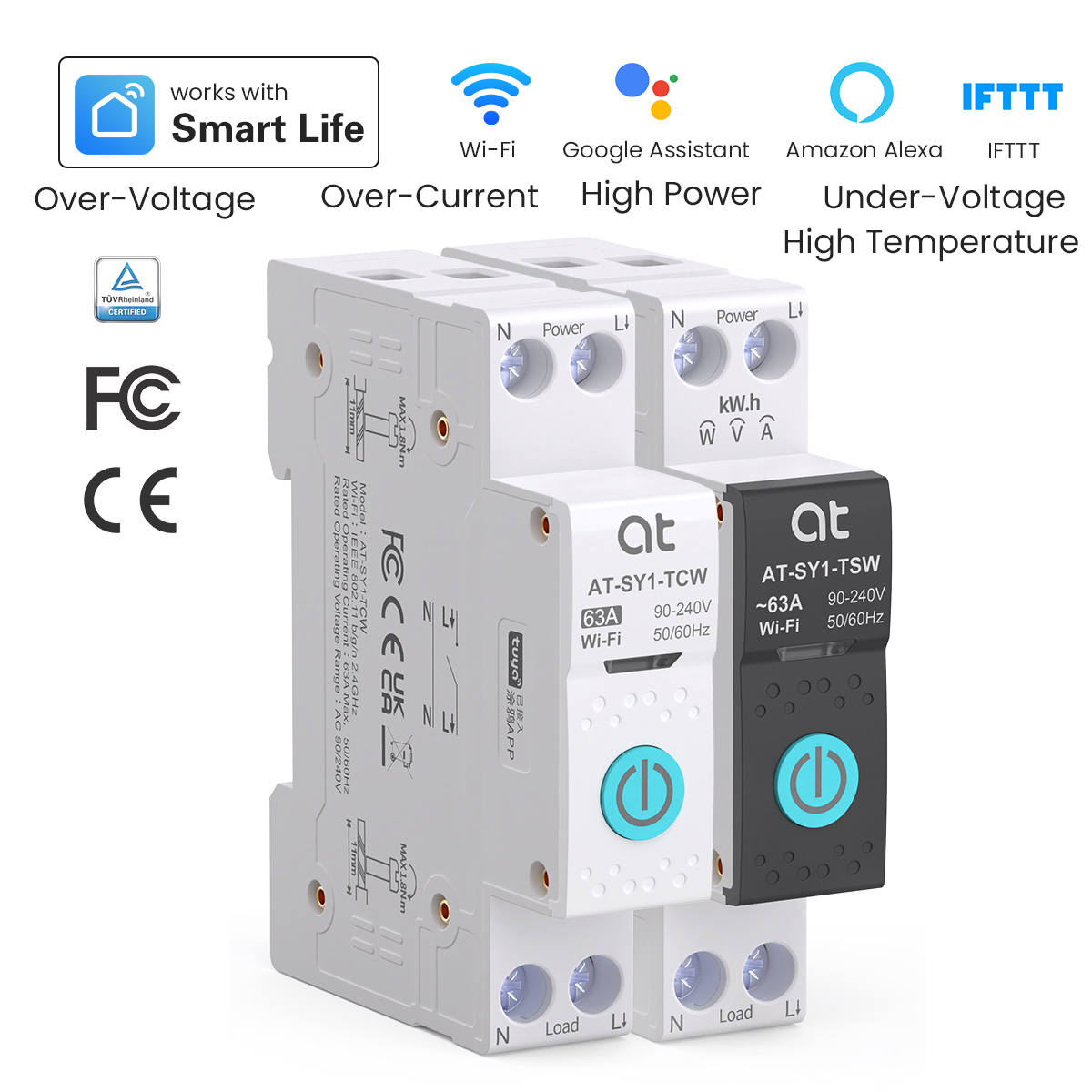 Tuya WiFi サーキットブレーカー スマート 1P+N - Energy Monitor Meter のレビューと価格