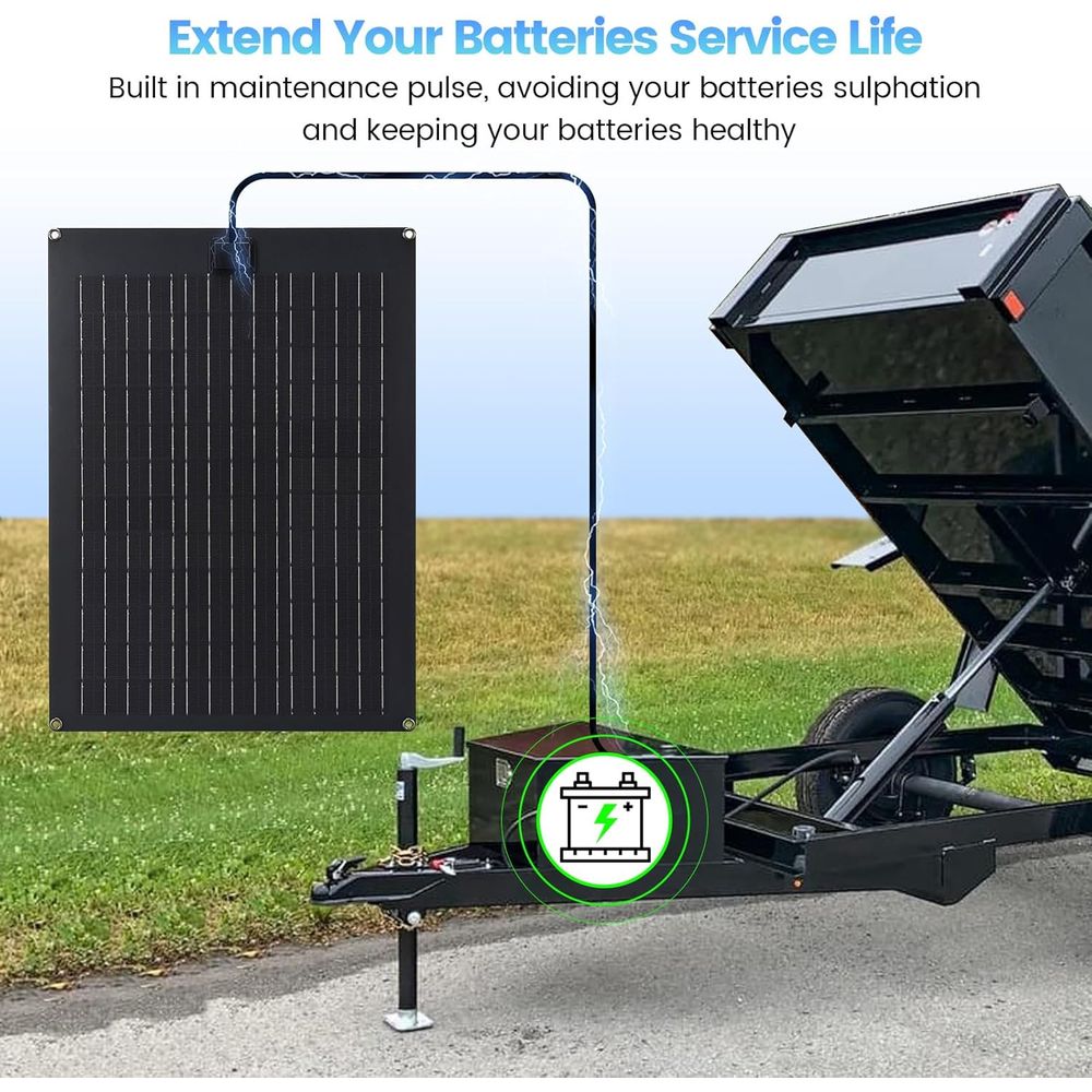 ソーラーバッテリー充電器メンテナンス装置、ダンプトレーラー用 - Solar Panel のレビューと価格