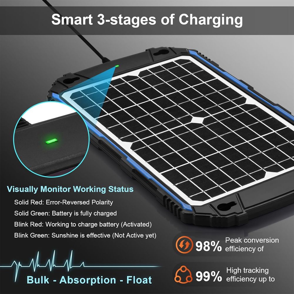 防水 12W 12V ソーラーバッテリー充電器＆メンテナー  - Charge Controller Solar のレビューと価格