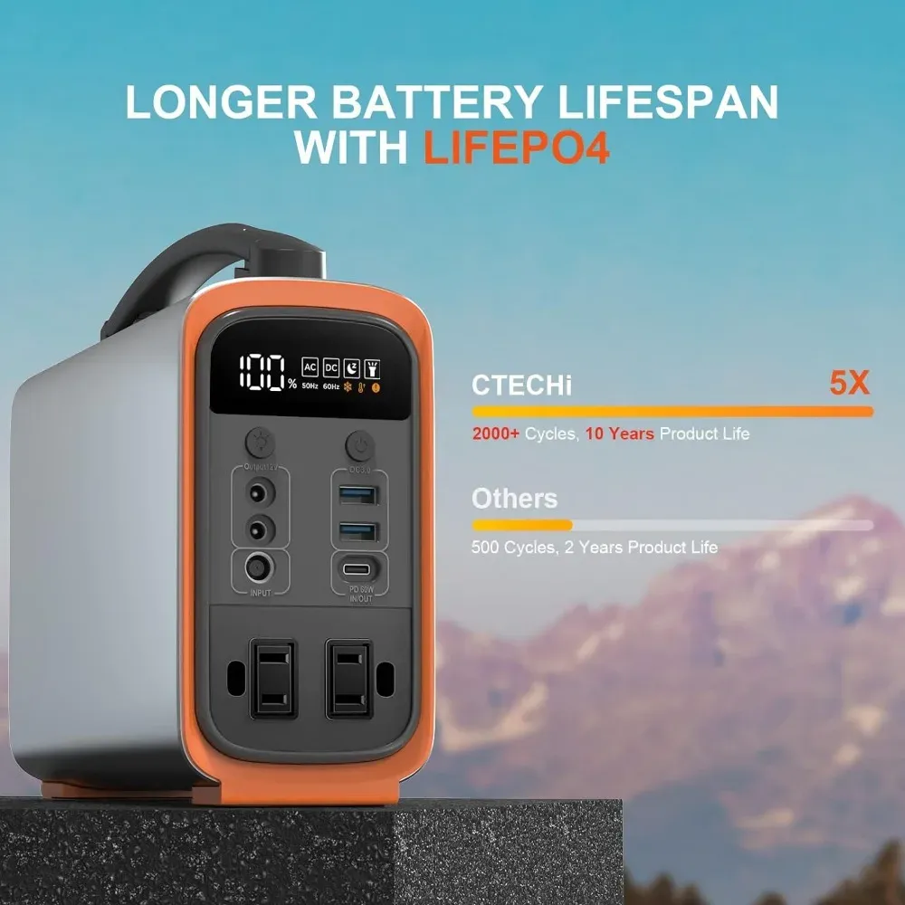 320Wh Lifepo4 ポータブル発電所、太陽光発電機  - Solar Generator のレビューと価格